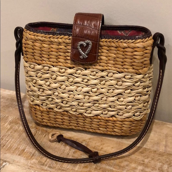 Brighton Handbags - Brighton leather straw wicker woven purse handbag